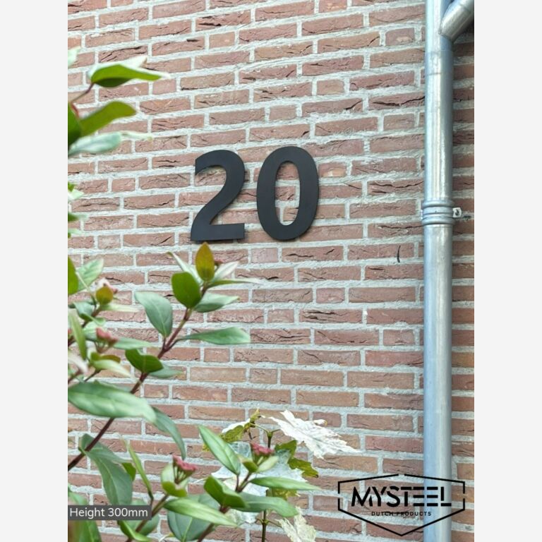 Nerūsējošā tērauda mājas numurs Melns 5 - 30 cm