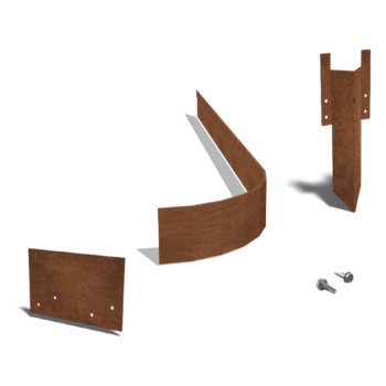 Kortena tērauda malu apmales plakans FLEX 13 cm pilns komplekts 15 metriem