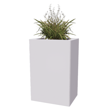 Tērauda puķu kaste - Taisnstūris - 40 x 30 x 30 cm - Cita RAL krāsa - Ar pamatplati - Ar riteņiem