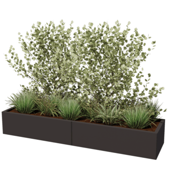 Tērauda puķu kaste XXL - Taisnstūris - 200 x 50 x 60 cm - Cita RAL krāsa - Bez pamatplates