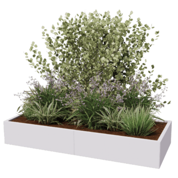 Tērauda puķu kaste XXL - Taisnstūris - 200 x 80 x 30 cm - Cita RAL krāsa - Bez pamatplates