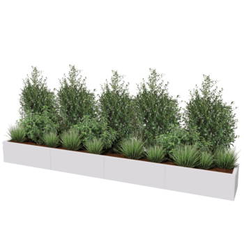 Tērauda puķu kaste XXL - Taisnstūris - 320 x 40 x 40 cm - Cita RAL krāsa - Bez pamatplates