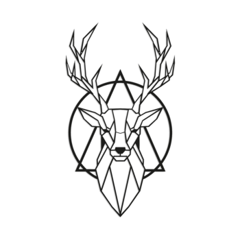 Tērauda sienas dekors - Briedis 2.0 Small - 60 x 33,5 cm