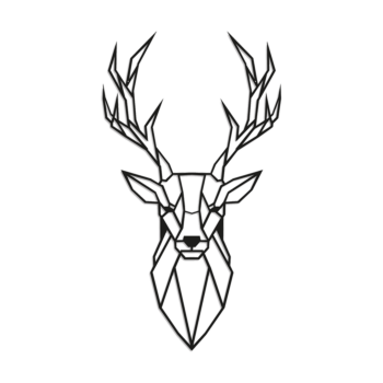 Tērauda sienas dekors - Briedis 1.0 Small - 60 x 33,5 cm