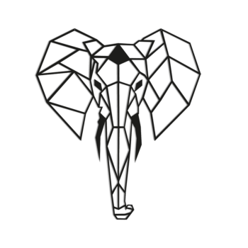 Tērauda sienas dekors - Zilonis 2.0 Small - 60 x 51,7 cm