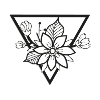 Tērauda sienas dekors - Zieds 1.0 Small - 50 x 57 cm