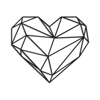 Tērauda sienas dekors - Sirds forma Large - 80,1 x 93,4 cm