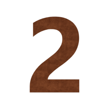 Kortena tērauda mājas numurs 2 - 9,8 x 15 cm