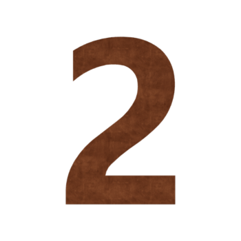 Kortena tērauda mājas numurs 2 - 19,6 x 30 cm