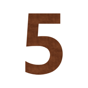 Kortena tērauda mājas numurs 5 - 9,2 x 15 cm - Pašlīmējošs