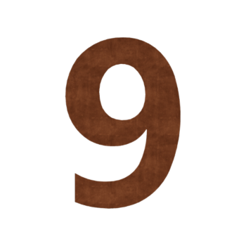 Kortena tērauda mājas numurs 9 - 10 x 15 cm - Pašlīmējošs