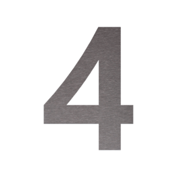 Nerūsējošā tērauda mājas numurs 4 - 62,2 x 80 cm - Birstēts