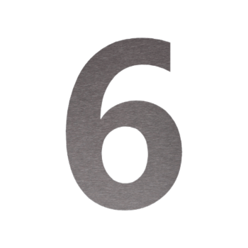 Nerūsējošā tērauda mājas numurs 6 - 10,1 x 15 cm - Birstēts