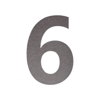 Nerūsējošā tērauda mājas numurs 6 - 53,7 x 80 cm - Birstēts
