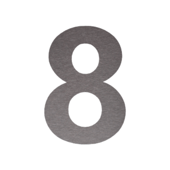 Nerūsējošā tērauda mājas numurs 8 - 10,3 x 15 cm - Birstēts