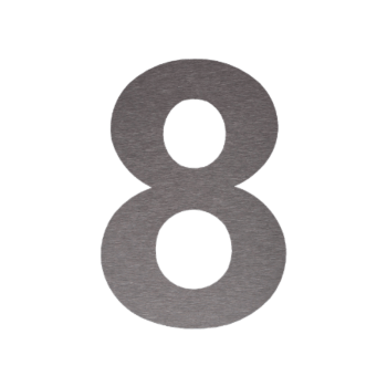 Nerūsējošā tērauda mājas numurs 8 - 20,7 x 30 cm - Birstēts