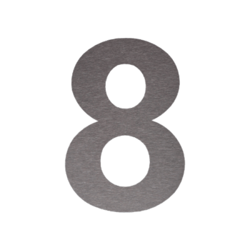 Nerūsējošā tērauda mājas numurs 8 - 34,2 x 50 cm - Birstēts