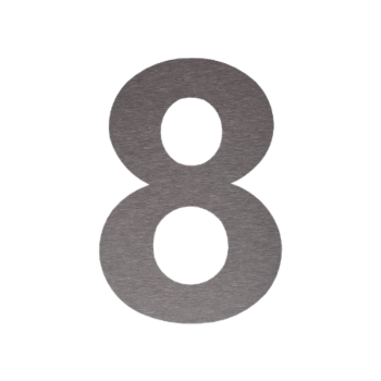 Nerūsējošā tērauda mājas numurs 8 - 55,2 x 80 cm - Birstēts
