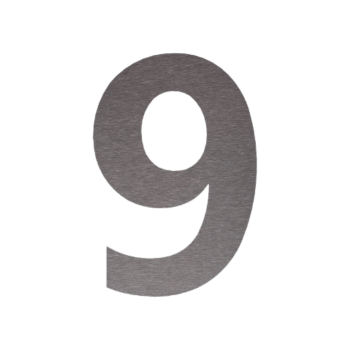 Nerūsējošā tērauda mājas numurs 9 - 10 x 15 cm - Birstēts