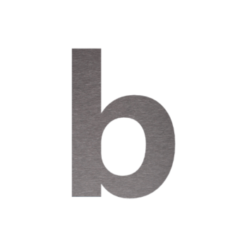 Nerūsējošā tērauda mājas numurs B - 15 x 22 cm - Birstēts