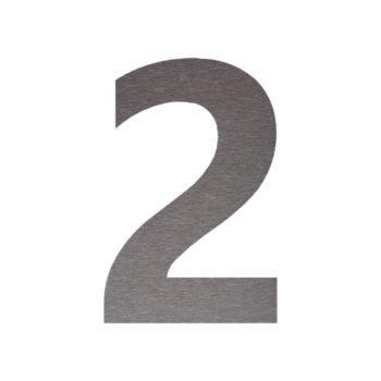 Nerūsējošā tērauda mājas numurs 2 - 9,8 x 15 cm - Pašlīmējošs