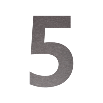 Nerūsējošā tērauda mājas numurs 5 - 9,2 x 15 cm - Pašlīmējošs