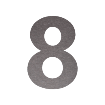 Nerūsējošā tērauda mājas numurs 8 - 10,3 x 15 cm - Pašlīmējošs
