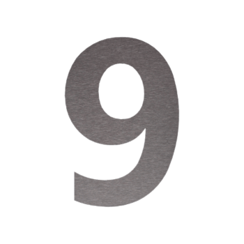 Nerūsējošā tērauda mājas numurs 9 - 10 x 15 cm - Pašlīmējošs