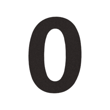 Nerūsējošā tērauda mājas numurs 0 - 20,4 x 30 cm - RAL9005 smalkas tekstūras (melns)