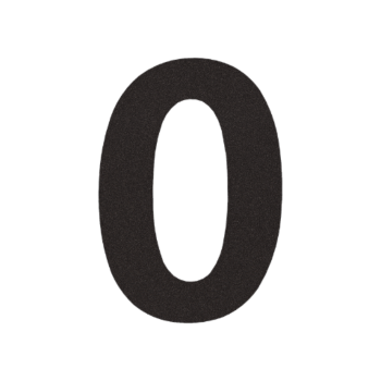 Nerūsējošā tērauda mājas numurs 0 - 55,4 x 80 cm - RAL9005 smalkas tekstūras (melns)