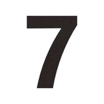 Nerūsējošā tērauda mājas numurs 7 - 55,7 x 80 cm - RAL9005 smalkas tekstūras (melns)