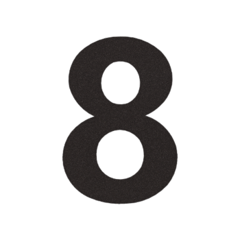 Nerūsējošā tērauda mājas numurs 8 - 55,2 x 80 cm - RAL9005 smalkas tekstūras (melns)