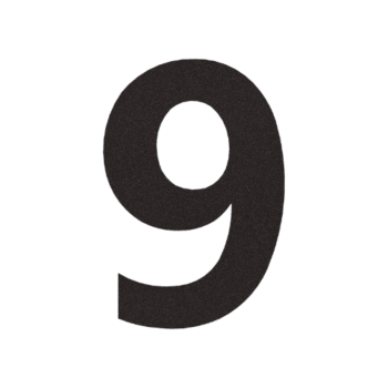 Nerūsējošā tērauda mājas numurs 9 - 10 x 15 cm - RAL9005 smalkas tekstūras (melns)