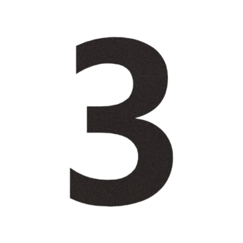 Nerūsējošā tērauda mājas numurs 3 - 9,1 x 15 cm - RAL9005 smalkas tekstūras (melns) - Pašlīmējošs