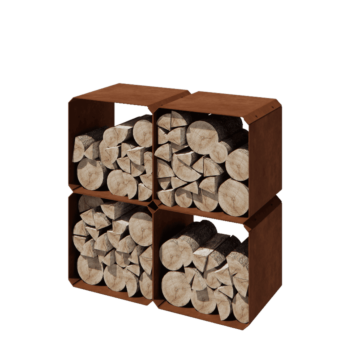 Kortena tērauda malkas glabātuve - Colorado 4 gabali - 40 x 40 x 40 cm