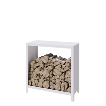 Tērauda malkas glabātuve - Indiana - 100 x 40 x 100 cm - RAL9010 matēts (balts)