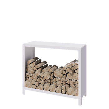 Tērauda malkas glabātuve - Indiana - 120 x 40 x 100 cm - RAL9010 matēts (balts)