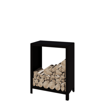 Tērauda malkas glabātuve - Indiana - 80 x 40 x 100 cm - RAL9005 matēts (melns)