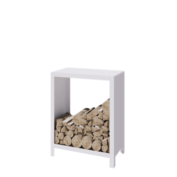 Tērauda malkas glabātuve - Indiana - 80 x 40 x 100 cm - RAL9010 matēts (balts)