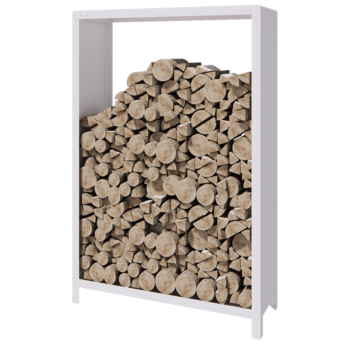 Tērauda malkas glabātuve - Indiana - 120 x 40 x 180 cm - RAL9010 matēts (balts)