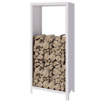 Tērauda malkas glabātuve - Indiana - 80 x 40 x 180 cm - RAL9010 matēts (balts)