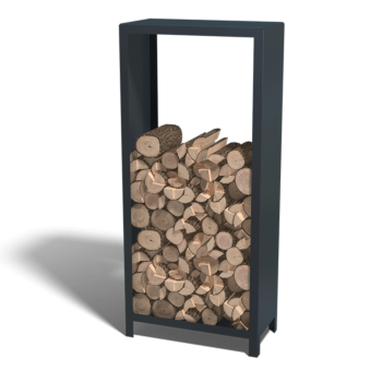 Tērauda malkas glabātuve - Indiana - 80 x 40 x 180 cm - RAL9010 matēts (balts)