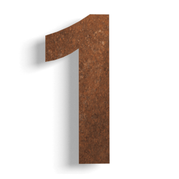 Mājas numurs kortēna tērauds (plāksne) 1 - 15 cm