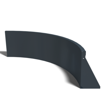 Tērauda atbalsta siena - Iekšējais līkums - 100 x 100 x 40 cm - Cita RAL krāsa