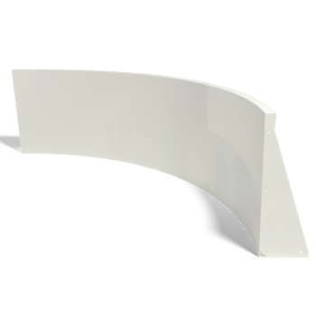 Tērauda atbalsta siena - Iekšējais līkums - 150 x 150 x 60 cm - RAL9010 matēts (balts)