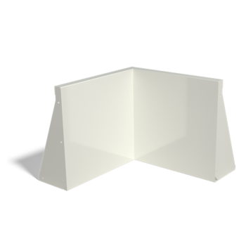 Tērauda atbalsta siena - Iekšējais stūris - 50 x 50 x 50 cm - RAL9010 matēts (balts)