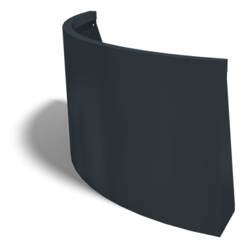 Tērauda atbalsta siena - Ārmalas pagrieziens - 100 x 100 x 60 cm - RAL9010 matēts (balts)