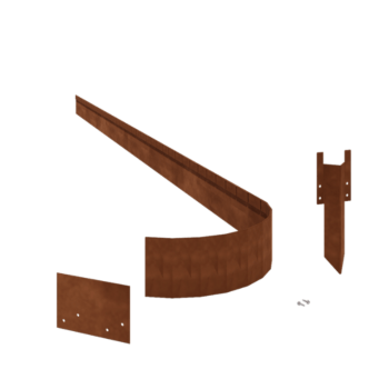 Kortena tērauda dobes apmale - Saplacināta FLEX - Augstums 13 cm - Pilns komplekts 15 metru