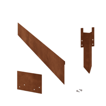 Kortena tērauda dobes apmale - Saplacināta - Augstums 13 cm - Pilns komplekts 24 metru