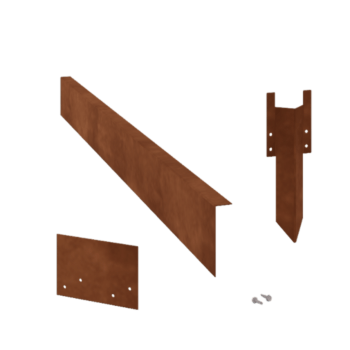 Kortena tērauda dobes apmale - Locīta - Augstums 12 cm - Pilns komplekts 15 metru